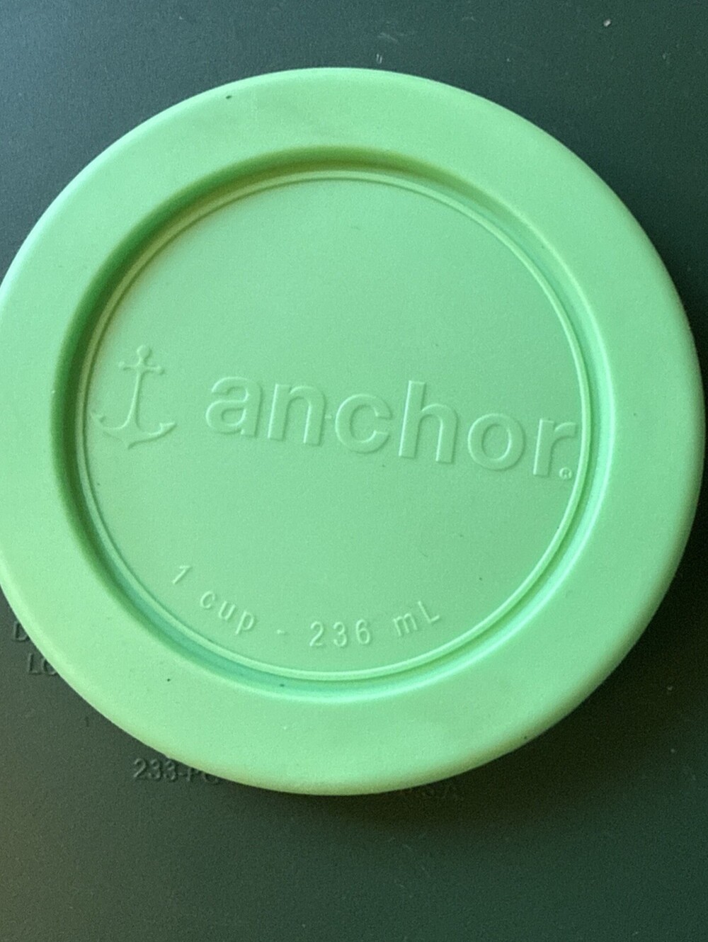 Anchor Hocking #ZLID1901‎ Round Light Green; 4" LID ONLY; Fits 1-Cup Container